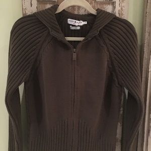 Tommy Hilfiger Sweater Jacket. Dark Olive Green in color. Like new condition.